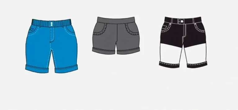 Infographic showing different fabrics for plus size booty shorts, including cotton, denim, spandex, linen, silk, and lace, with their key features and best uses.