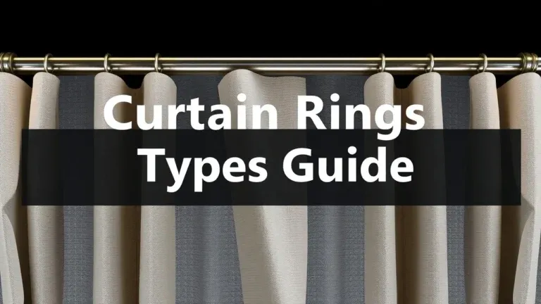 Different types of curtain rings, showing various styles, materials, and sizes for different curtain rods and weights.