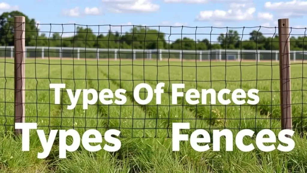 Different types of wire fences, including electric fence and horse fence, shown in a side-by-side comparison.