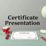 Infographic showing various certificate presentation methods, including physical certificates, digital certificates, award presentations, recognition presentations, and achievement presentations.