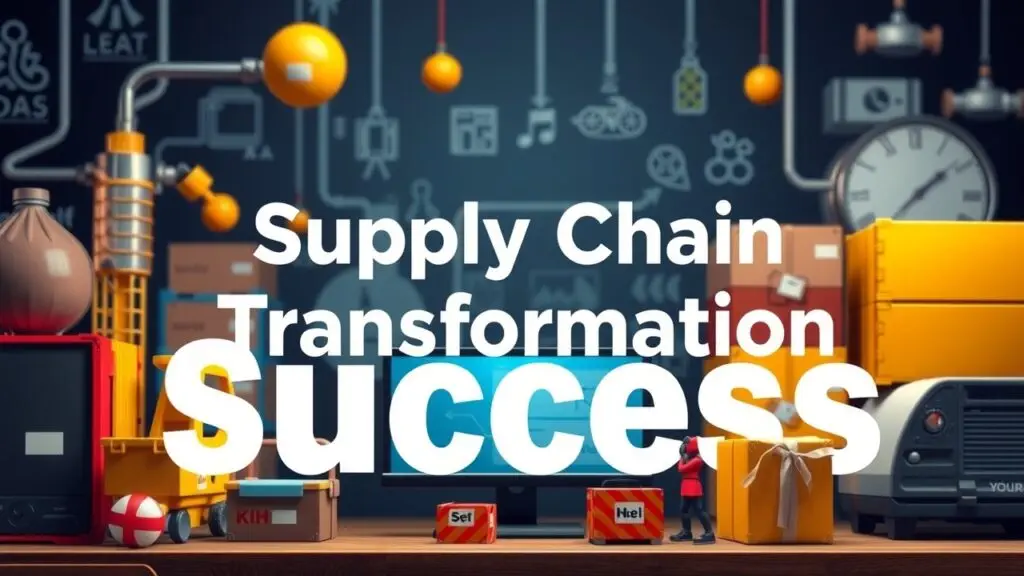 Infographic depicting key benefits and challenges of digital supply chain transformation, showcasing strategies for implementation.