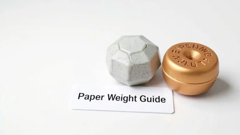Comparing GSM, pounds, and thickness of different paper weights for printing projects.