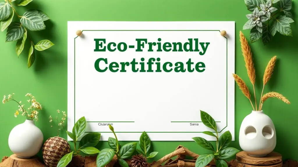 Types of eco-friendly certificate paper - recycled, FSC-certified, and sustainably sourced options.