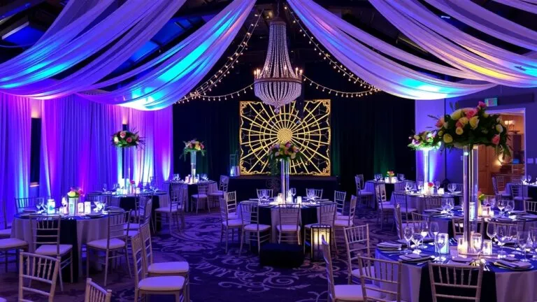 Various unique prom venue options, including elegant historic buildings, modern spaces, botanical gardens, and art galleries, showcasing different ambiance and styles for an unforgettable prom night.