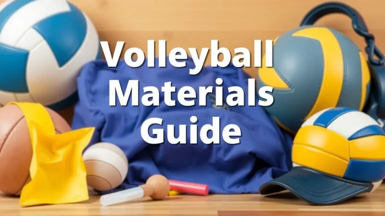 Types of volleyball materials, including volleyballs and training equipment for players and coaches.