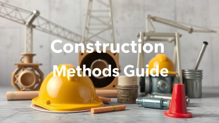 Infographic showing various types of construction methods, building types, and techniques from foundation to finishing.