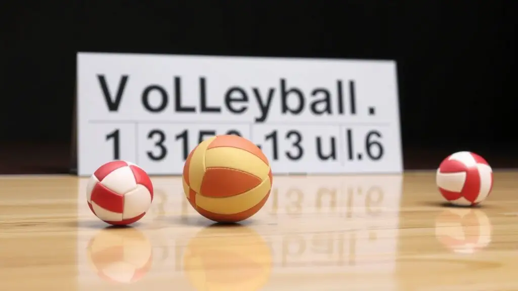 Infographic explaining different volleyball scoring systems and panel counts, including variations for indoor and beach volleyball.