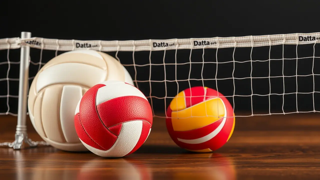 Infographic showing different volleyball scoring systems and panel counts, including variations for indoor and beach volleyball.