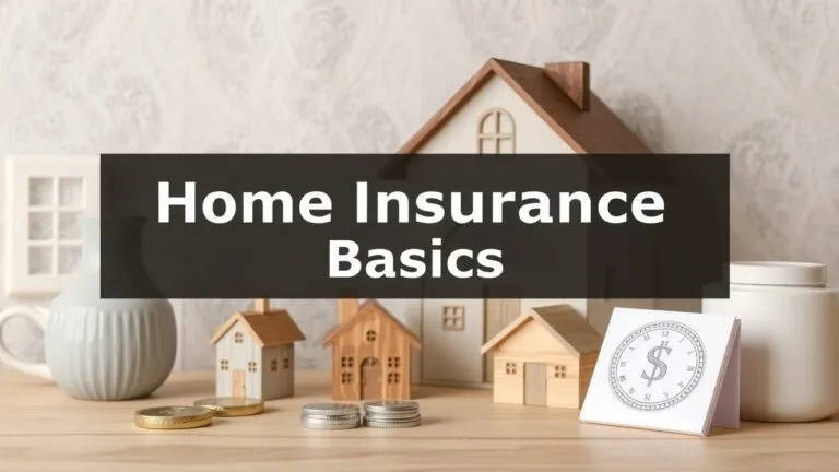 Home insurance infographic explaining dwelling, personal property, and liability coverage, including actual cash value vs. replacement cost and deductible options.