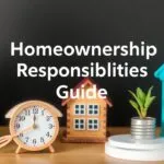 Infographic showing different types of homeownership, including their associated responsibilities for property taxes, insurance, and maintenance. Includes freehold, condo, joint ownership, and leasehold examples.