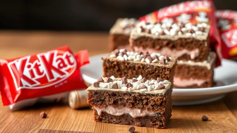 Delicious KitKat recipes and ideas, including homemade KitKat bars, brownies, and other sweet treats.