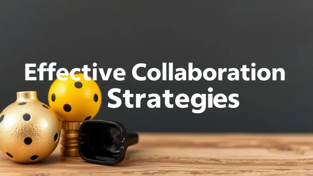Effective collaboration strategies infographic showing facilitation techniques, conflict resolution methods, and progress tracking tools for successful team projects.