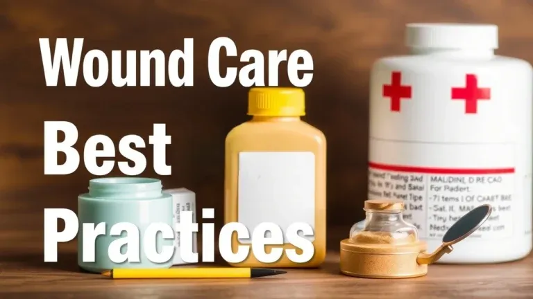 Best practices for wound care and infection prevention, showing steps for cleaning, dressing, and recognizing signs of infection.