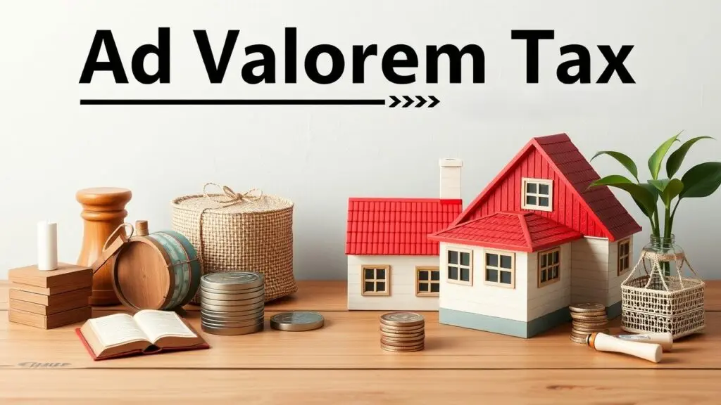 Infographic showing different types of property taxes, including assessment methods and calculation examples for homes and businesses.